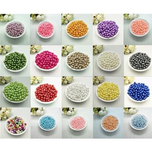 100pcs/lot 6mm No Hole ABS Imitation Pearls Beads Round Spacer Bead For Jewelry Making DIY Charms Bracelet Necklace Accessories