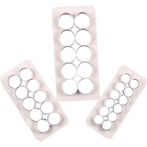 3Pcs/Set Round Fondant Cake Texture Embossing Molds Flower Transparent Plastic Sugar Crafts Sheet Mat DIY Home Baking Tools