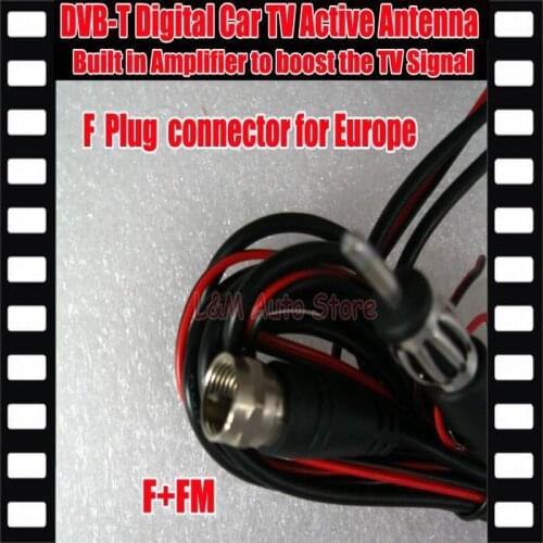 Promotion !!! Car DVB-T ISDB-T Digital TV Antenna Active TV Antenna with Amplifier special, F connector for Europe Car Antenna
