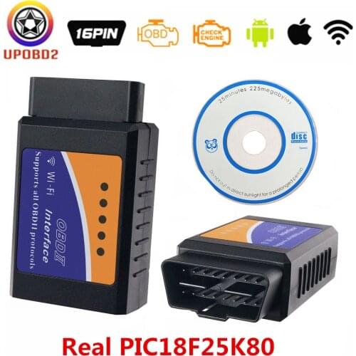 ELM327 V1.5 WIFI PIC18F25K80 OBD2 ELM 327 Auto Diagnostic Tool ELM327 WI-FI For Android/IOS iPhone 25k80 Chip OBDII Code Reader