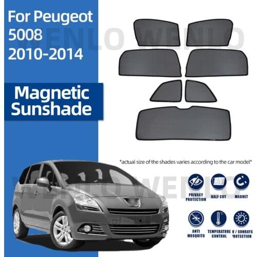 For Peugeot 5008 2014 Sun Protective Mesh Front Rear Side Window Sun Visor Shade Foldable Magnetic Curtains in the Car