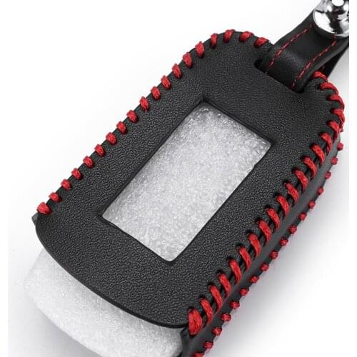 Starline A92 Case Keychain Genuine Leather Cover For StarLine A92 A94 A62 A64 A95 LCD Remote Two-Way Car Alarm LCD Transmitter