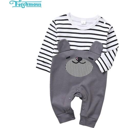 2020 Baby Romper 100%Cotton Baby Boy Clothes Long Sleeve Stripe One-Pieces Boys Baby Clothing Roupas de bebe