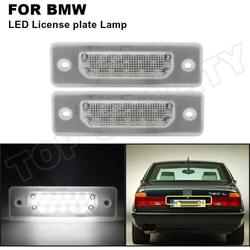 For BMW 5-Series E34 M5 518i 520i 525i 7-Series E32 730i 735i 740i 750i White LED License Plate Light Number Plate Lamp 2Pcs