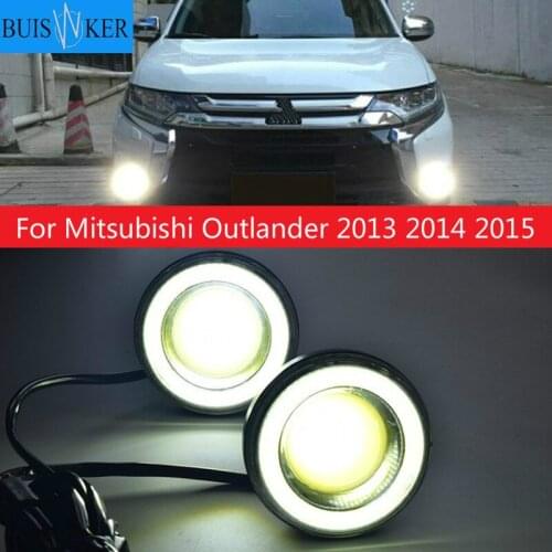 For Mitsubishi Outlander 2013 2014 2015 Daytime Running Light LED DRL fog lamp Driving lights Yellow Turn Signal Lamp