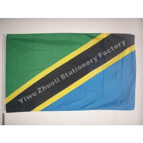 Tanzania Flag 150X90cm (3x5FT) 115g 100D Polyester Double Stitched High Quality Free Shipping