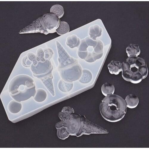 DIY Ice Cream Mold Donut Popsicle Crystal Epoxy Silicone Resin Mold Cone AB Glue Craft Mold