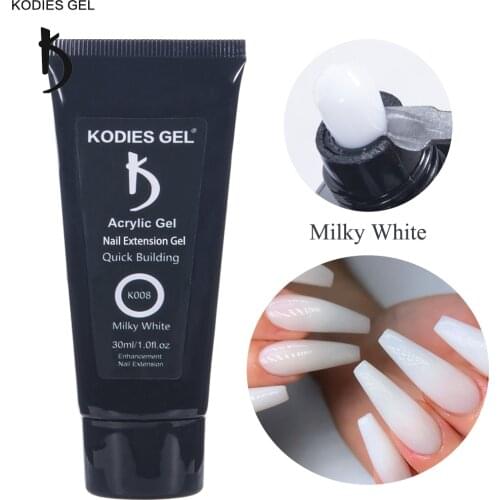 KODIES GEL Milky White Poly Builder Gel Acrylic Nail Gel Polish 30ML Funny Bunny Jelly Colors Nails Gel Extension 2021 New Salon