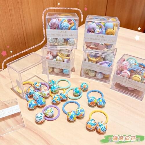 HigoodHan edition princess children small elastic ball ball boxes of candy color hair rope little clench head hair rope female