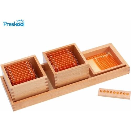 Montessori Kids Toy Baby Introduction to Decimal Symbols with Trays Beads Presenter Demo System Preschool Brinquedos Juguets