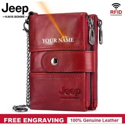 Quality Rfid Wallet Women Genuine Leather Wallets Small Coin Purse Short Lady Money Bag Mini Hasp Zipper Walet Boys Engraving