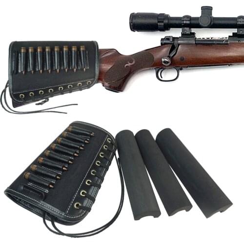 Tactical Rifle Shotgun Buttstock Leather Cheek Rest Riser Pad Gun Protector Hunting Gun Accessories for Shooting