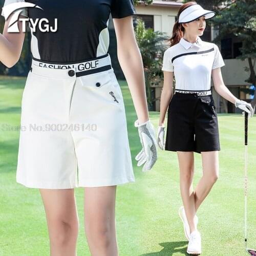 Summer Womens Golf Shorts Slim Fit Sports Clothes High Waist Casual Golf Shorts Pants Sports Girl Tennis Badminton Trousers