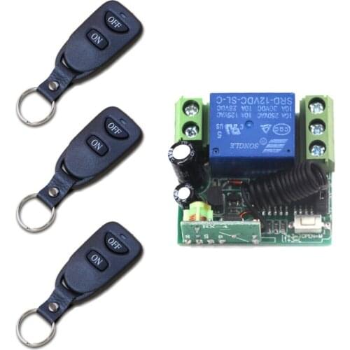 Hot Sales Wireless Remote Control Power Switch System 12V 1CH Receiver & 3 Transmitter Working Way is Adjustable Free Shipping