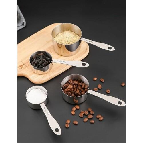 60/80/120/240ml Stainless Steel Measuring Cup Kitchen Scale Measuring Spoon For Flour Milk Powder Seasoning Quantitative Spoon