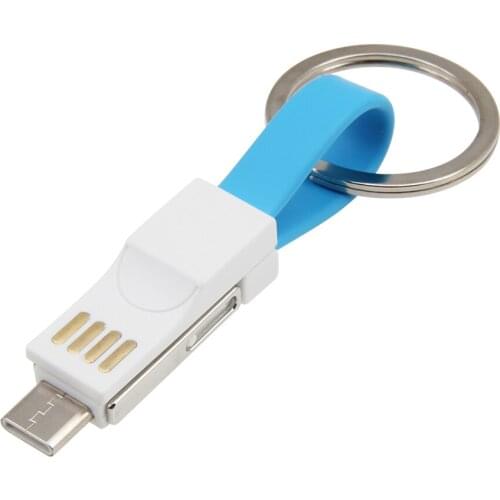 Mini KeyChain Micro USB Type C Cable Lighting Charger Cable For iPhone Samsung Portable USB Type-C USB-C Cable Accessory 50pcs
