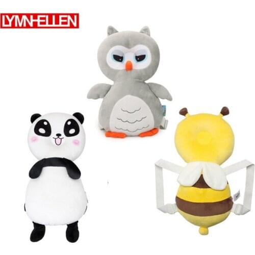 Cartoon Panda Bee Owl Anti-fall Pillow Plush Toy Infant Kids Newborn Cute Cartoon Protector Safety Walk Learning Pad Backpack