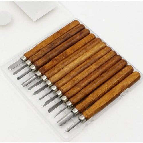 12Pcs/Set Professional Steel Wood Carving Leather Hand Chisel Tool Set Woodworking Gouges For Home Leathercraft Tools