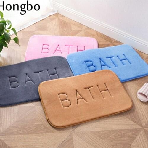 Hongbo Doormat Floor Mat Anti-slip Water Absorption Coral Fleece Carpet Kitchen Door Mat Kitchen Toilet Slow Rebound Rug