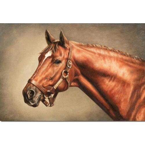 Hand painted canvas art oil painting horse Secretariat At Claiborne modern wall picture animal artwork for living room decor