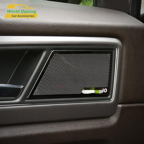 Stainless Steel Interior Car Speaker Door Handle Loudspeaker Trim Sticker Cover for Volkswagen VW Teramont 2017