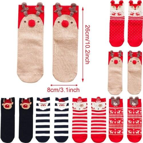 2020 New Christmas Socks Womens Short Socks Soft Socks For Fall and Winter Cute Cartoon Elk Design Socks Womens Crew Socks