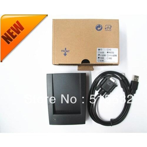 New RS232 New Security Black USB RFID Proximity Sensor Smart ID Card Reader 125Khz EM
