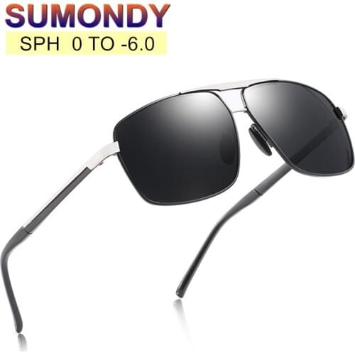 SUMONDY Prescription Glasses Sunglasses For Myopia SPH 0 TO -6 Men Women Shortsighted Spectacles For Driving Fishing UF75