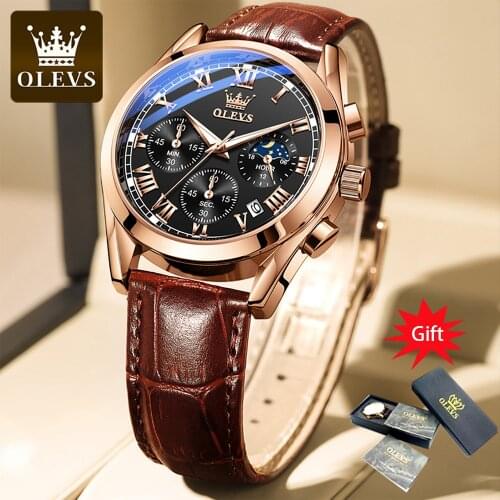OLEVS Brand Multifunctional Mens Watch Sports Chronograph Watch Unique Waterproof Luminoso Mens Quartz Watch Reloj Hombre 2871