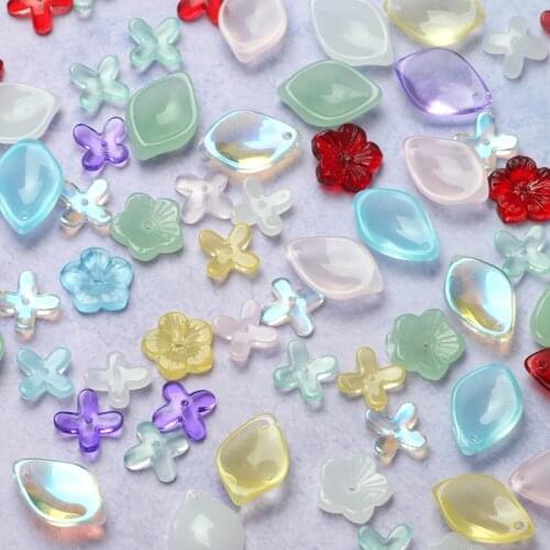 Wholesale Lampwork Glass Beads Leaves Star Flower Czech Glass Loose Spacer Beads for Jewelry Making Diy Accessories Supplies