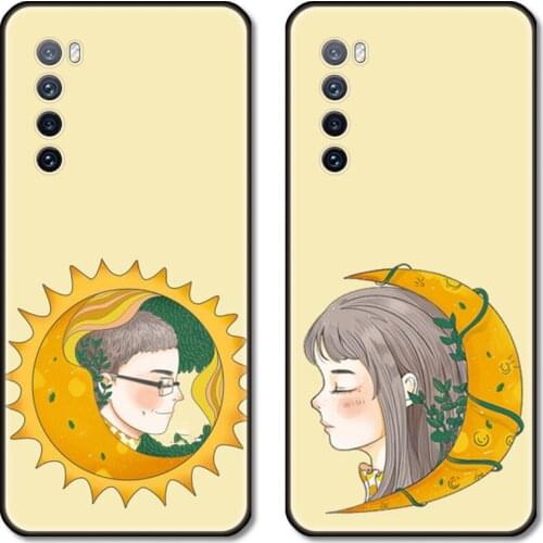 Couple Phone Case For Huawei Nova 2 3 4 5 6 7 8 SE i E Pro Lite black cell shell