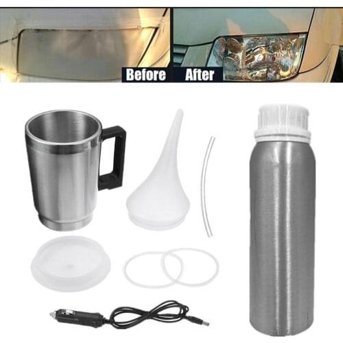 Car Headlight Polisher Restoration Steam Polishing Chemical Kit Heating Atomization Cup with 3 Meters Car Charger