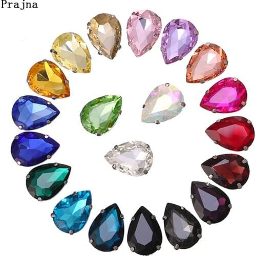 Prajna Water Drop Crystal Sew On Rhinestone For Clothes Wedding Decor Glass Claw Drill Rhinestone Diy Colorful Dress Stones F