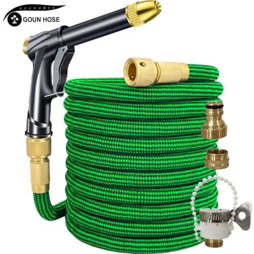 New High-Pressure Water Gun Hose Lightweight Wear-Resistant Expandable Hose Garden Watering Hose Metal Nozzle Direct Sales