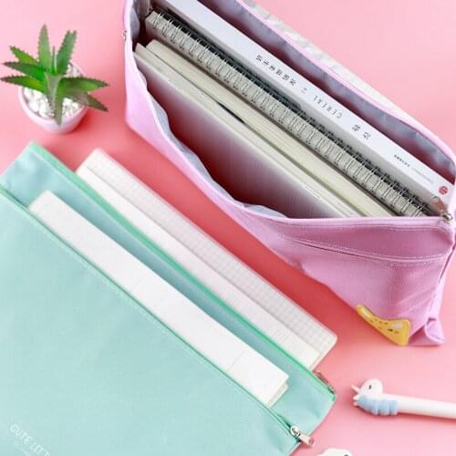 Colorful Canvas Cloth Zipper Paper File Folder Book Pencil Pen Case Bag File Document Bags Kawaii Pencil Pouch Pencil Case