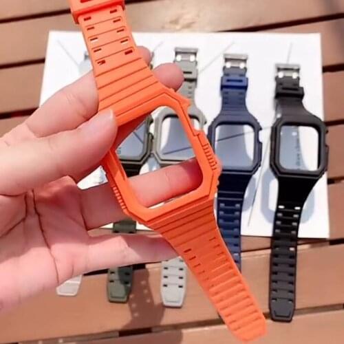 Silicone Sport Strap for Apple Watch iwatch 6 5 4 3 2 SE 38mm 42mm 40mm 44mm Men Women Fashion Replacement Band Protective Case
