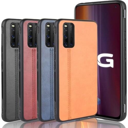 Vivo iQOO 3 Case 6.44" Lightweight Calfskin PU Leather lines Soft Edge Phone Case Vivo iQOO3 5G V1955A I1927 I1928 Back Cover