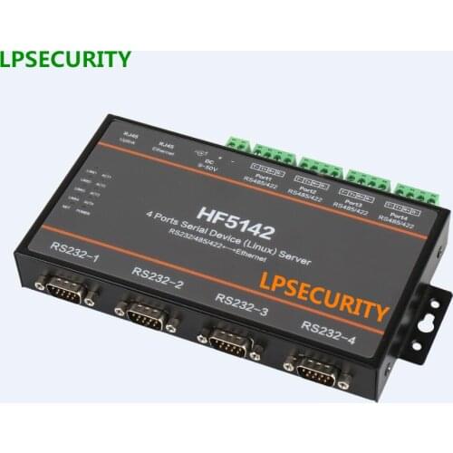LPSECURITY 4 ports serial to enthernet RS232 RS485 RS422 to RJ45(linux) converter server