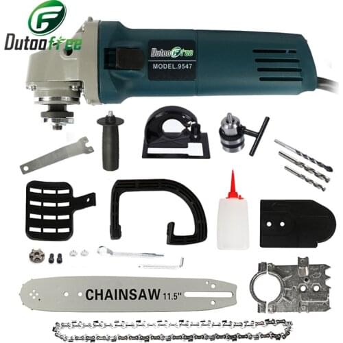 Adjustable Electric Change Angle Grinder + Chainsaw Woodworking Cutting Chainsaw Bracket 1000W 220V 11000rpm 6 Speed