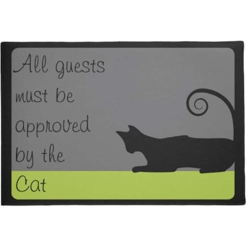 All Guests Must Be Approved By Cat Doormat Home Decoration Entry Non-slip Door Mat Rubber Washable Floor Home