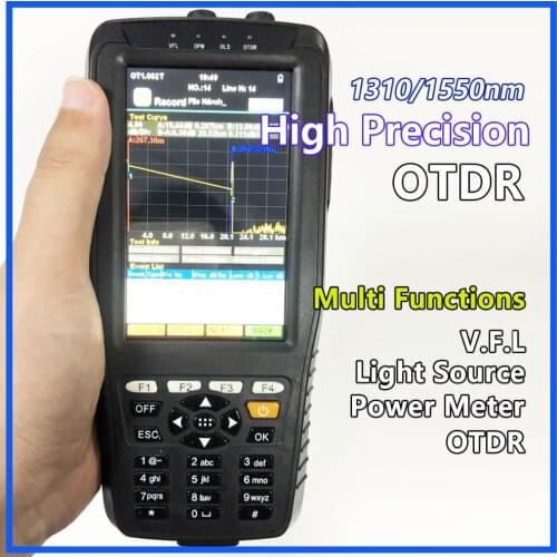 High Precision OTDR Tester Optical Time Domain Reflectometer 4 in 1 OPM OLS VFL Touch Screen 3m to 60km Range Optical Instrument