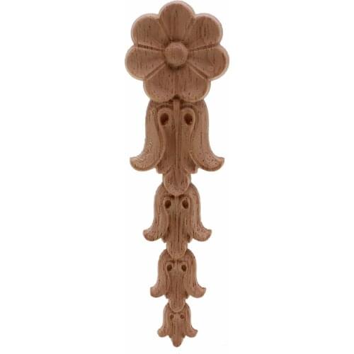 VZLX New Arrival Vintage Wood Carved Corner Onlay Applique Unpainted Furniture Cabinet Decorative Figurines Wooden Miniature DIY