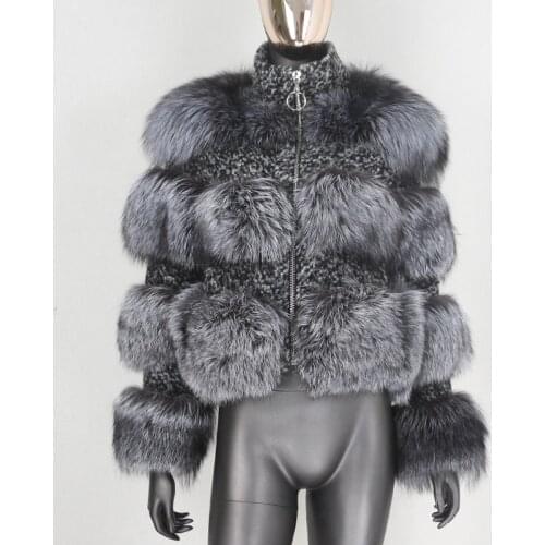 BLUENESSFAIR 2020 Winter Jacket Women Real Fur Coat Parka Natural Raccoon Fur Wool Weave Fabric Thick Warm Outerwear Streetwear