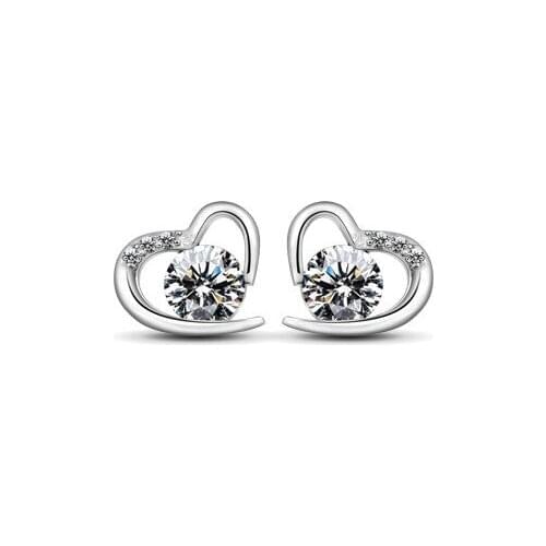 New Hot Fashion 925 Sterling Silver Heart Earrings for Women Girls Gift Fashion Statement Jewelry