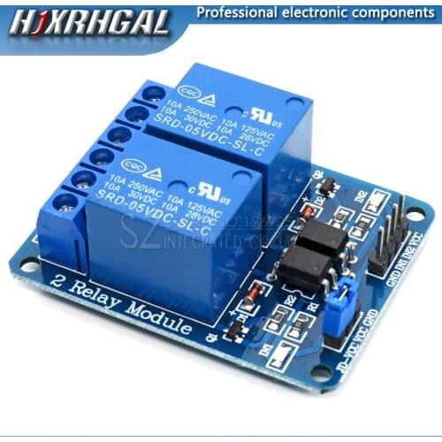 1PCS 5V 2 Channel Relay Module Shield for Arduino ARM PIC AVR DSP Electronic 2-way relay module