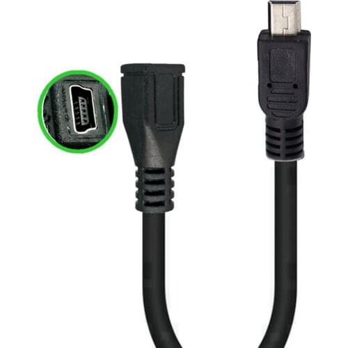 1pcs Mini USB B 5 Pin Male Plug To Female Jack Extension Data Adapter Lead Cable Cord 50cm 100CM