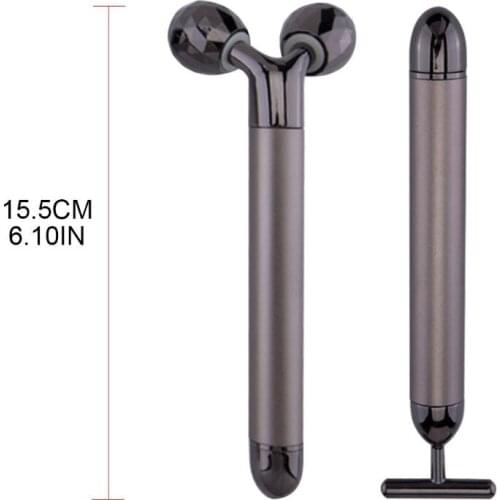 2pcs Face Massager 3D Roller Electric Depuffer Energy Beauty Bar Skin Care 11UF