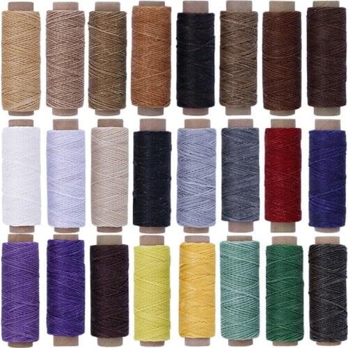 24 Colors 50M Waxed Thread Leather Sewing Thread,Hand Stitching Thread For Hand Sewing Leather and Bookbinding