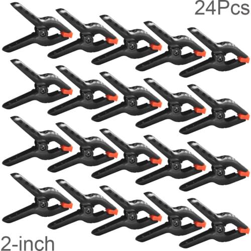 24Pcs 2inch Spring Clamps DIY Woodworking Tools Plastic Nylon Clamps for Woodworking Spring Clip Photo Studio Background