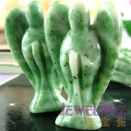 5pcs New Fashion Natural Chinese jades bead Angel Charms Statue Carved Angel Figurine Beads With Wing Pendant Stone Pendants